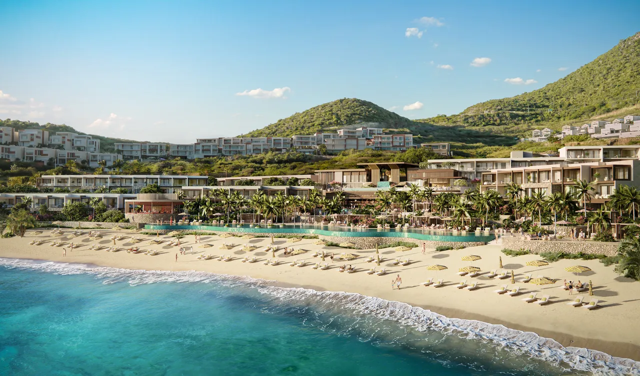 The private beach at The Setai, St. Maarten