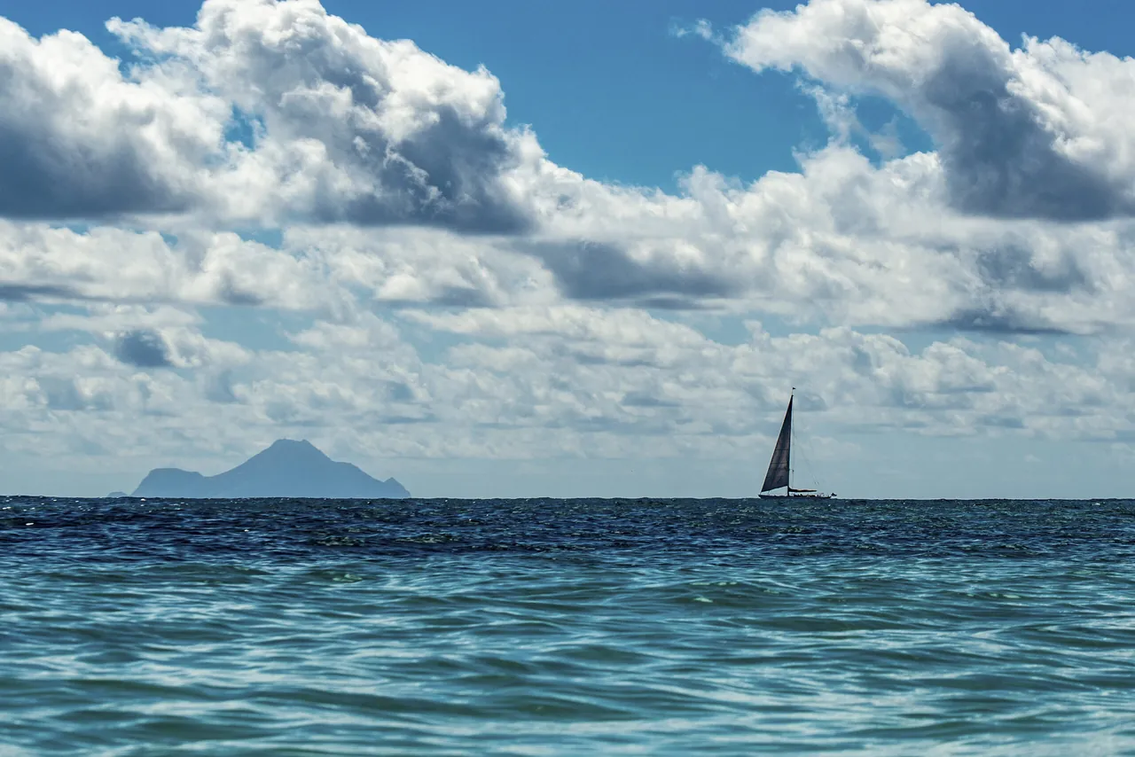 A sailboat off St. Maarten