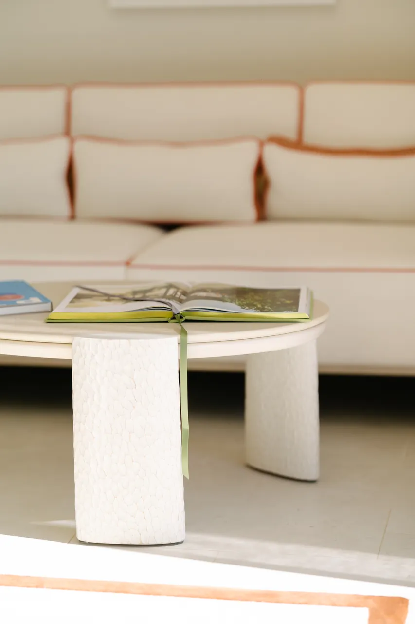 The living room of a residence at The Setai, St. Maarten