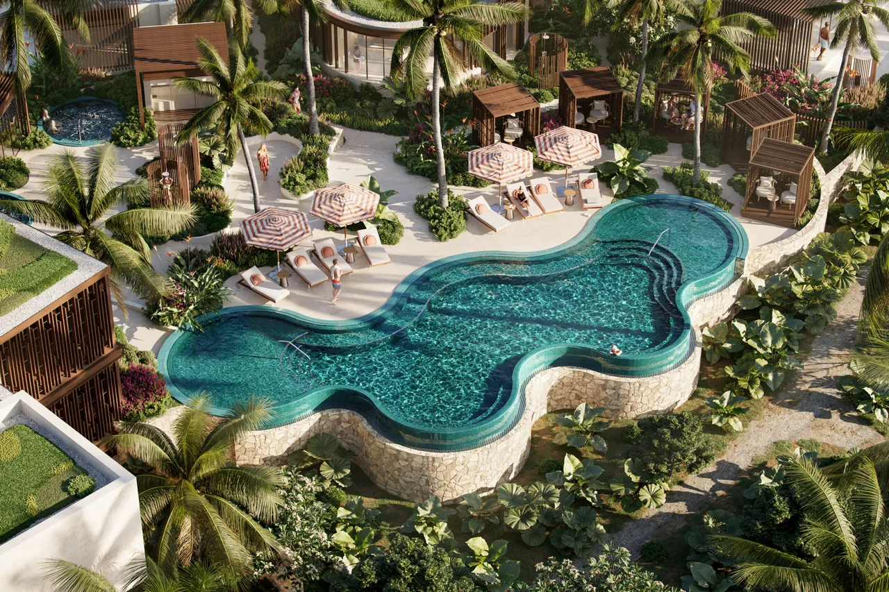 Aerial view of the destination spa at The Setai, St. Maarten